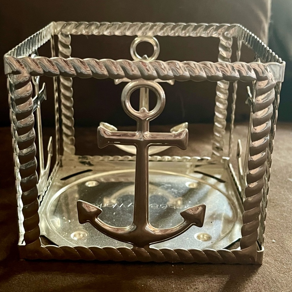 Bath & Body Works Silver Anchor Candle Holder